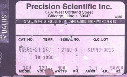 PRECISION SCIENTIFIC MODEL 183 HEATED WATER BATH LID 13" x 11.5" x 5.5" FREESHIP