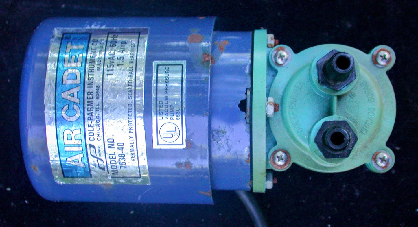 BARNANT SINGLE HEAD AIR CADET VACUUM PRESSURE PUMP MODEL 400-2901 115VAC 60HZ