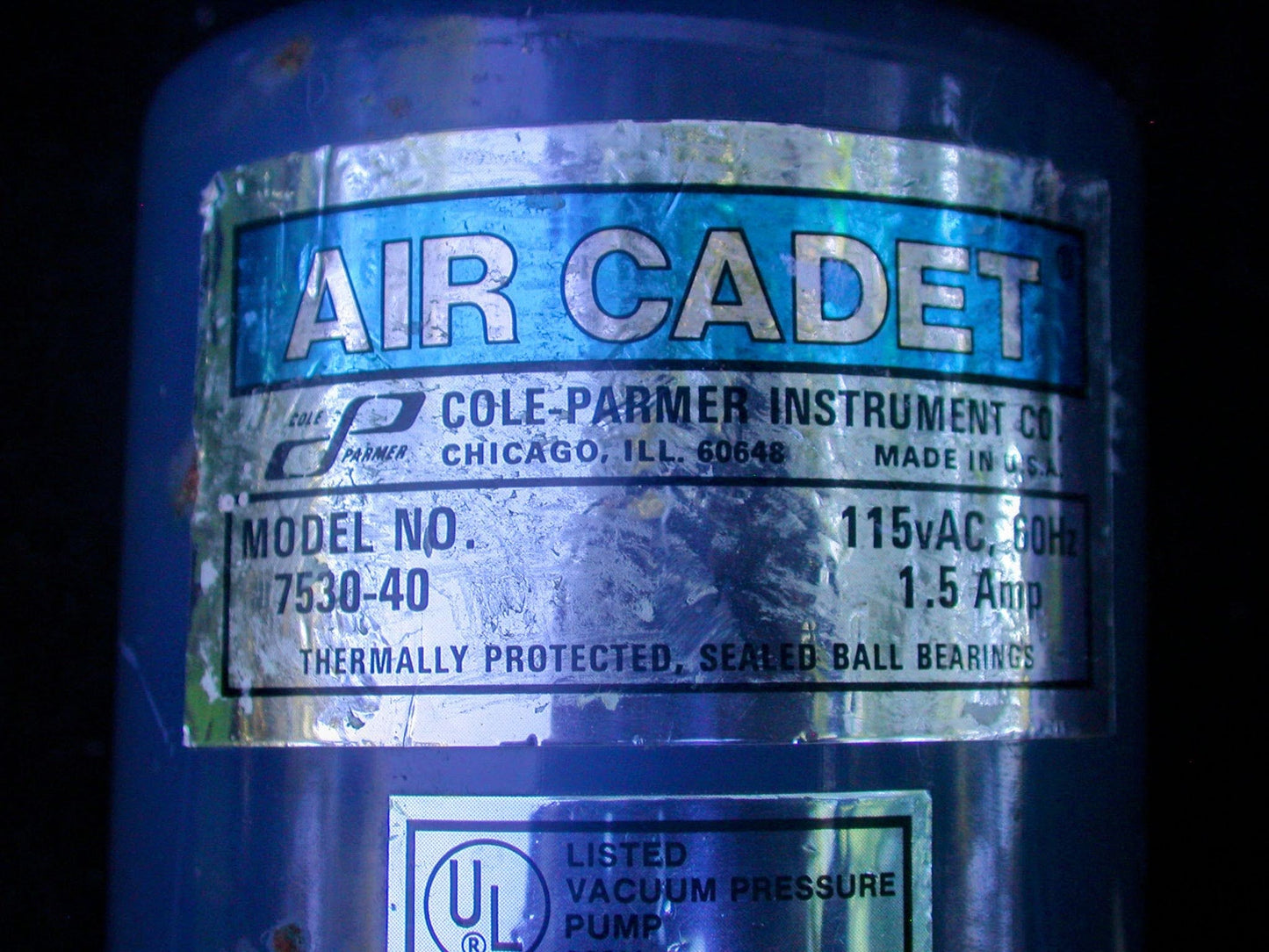 BARNANT  AIR CADET VACUUM PRESSURE PUMP MODEL 400-2901 115VAC 60HZ