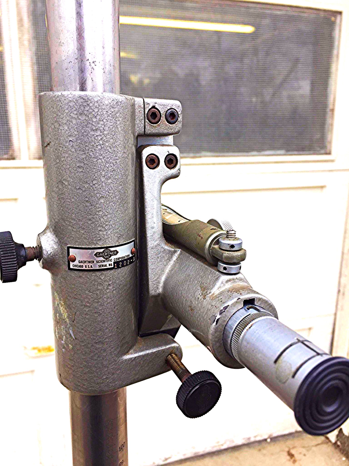 VINTAGE GAERTNER SURVEY TELESCOPE with METERED WEIGHT PEDESTAL STAND FREESHIP