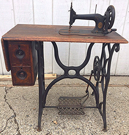 1866 SMALL SINGER MODEL 12 SEWING MACHINE COFFIN CABINET Serial 174020 FREE SHIP