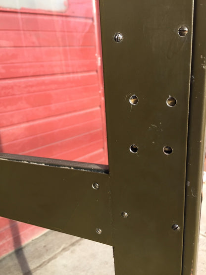 RARE VINTAGE METAL BOOKSHELF BOOKCASE with TWO GLASS DOORS Lock no Key FREESHIP