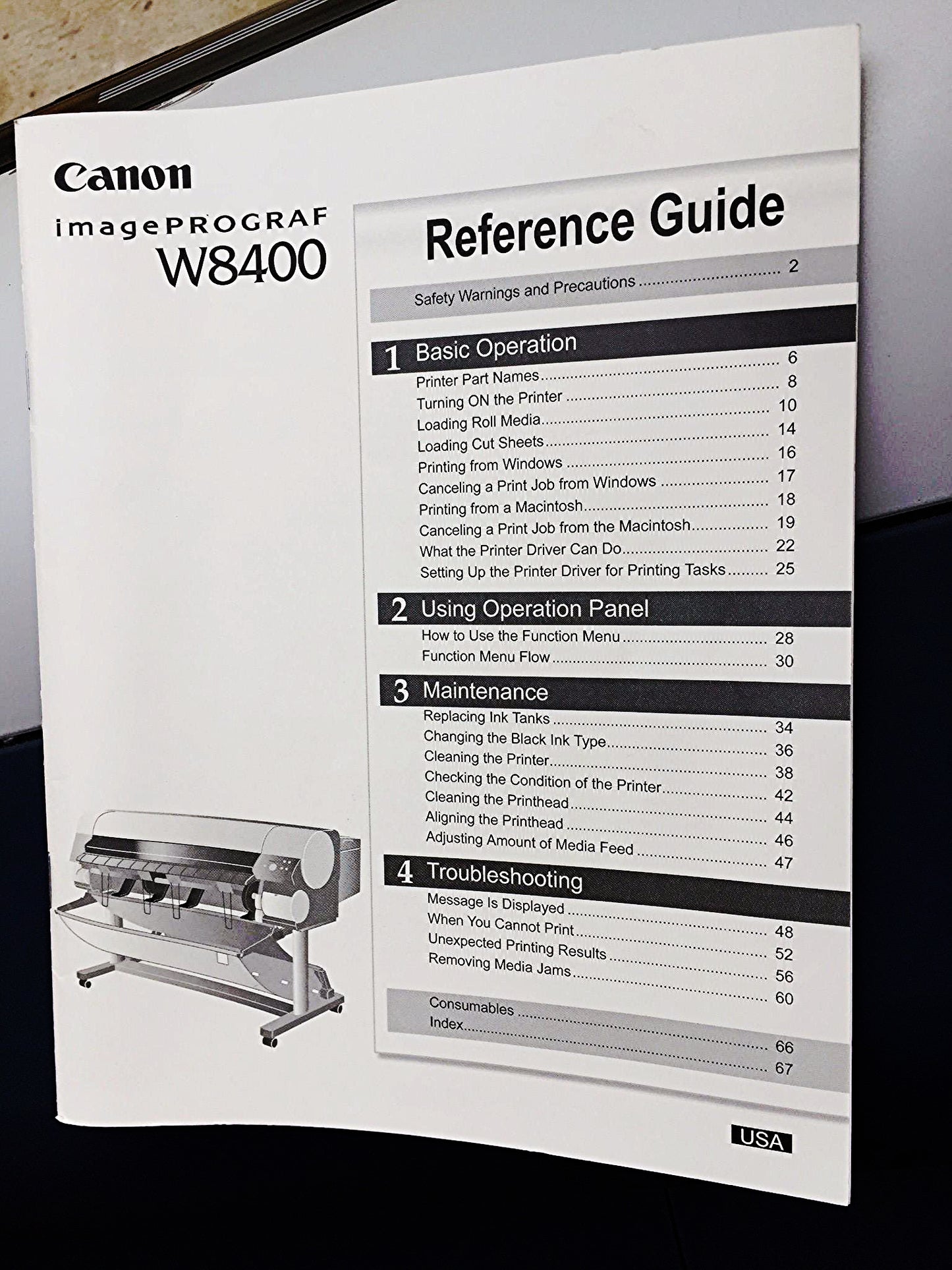 CANON W8400 IMAGE PROGRAF 44" LARGE FORMAT PRINTER FREESHIP