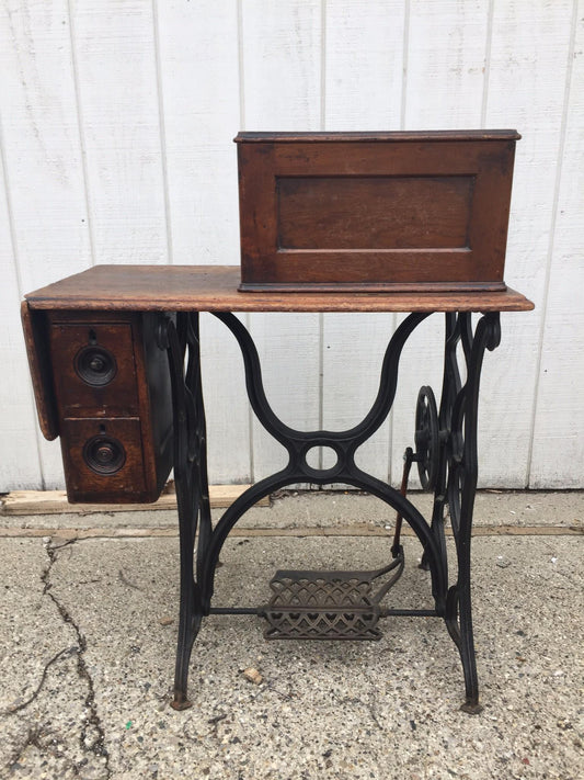 1866 SMALL SINGER MODEL 12 SEWING MACHINE COFFIN CABINET Serial 174020 FREE SHIP