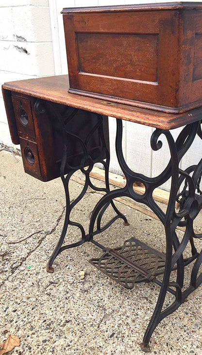 1866 SMALL SINGER MODEL 12 SEWING MACHINE COFFIN CABINET Serial 174020 FREE SHIP