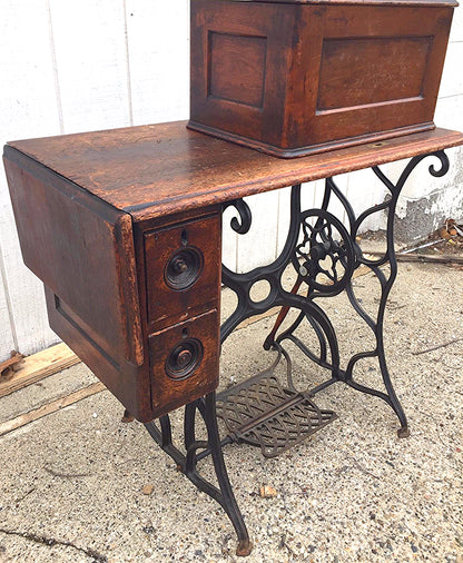 1866 SMALL SINGER MODEL 12 SEWING MACHINE COFFIN CABINET Serial 174020 FREE SHIP
