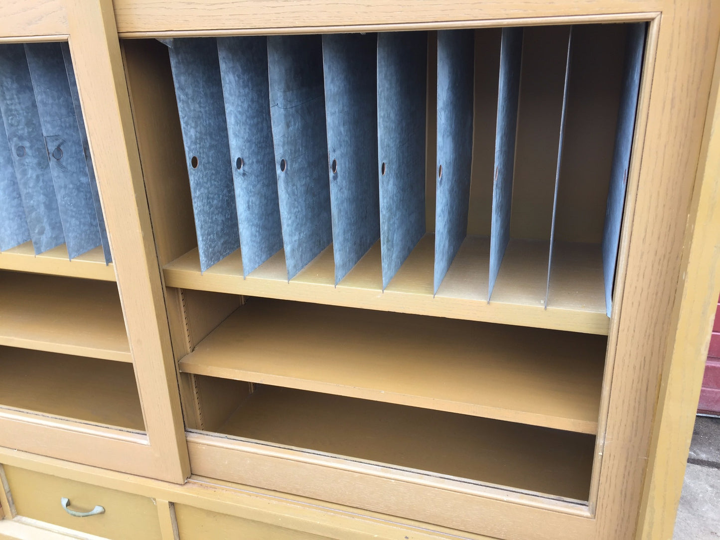 ARTS & CRAFT OAK ADJUSTABLE CUBBYHOLE BOOKCASE SHELF 70h x 68w x 15.75d LAB HOME