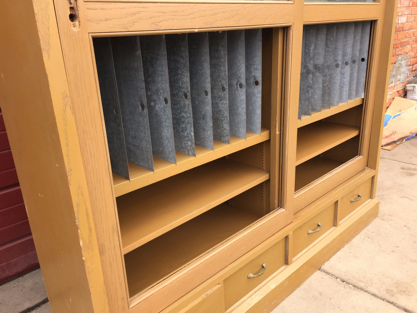 ARTS & CRAFT OAK ADJUSTABLE CUBBYHOLE BOOKCASE SHELF 70h x 68w x 15.75d LAB HOME