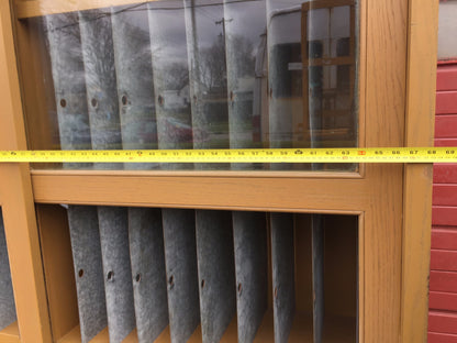 ARTS & CRAFT OAK ADJUSTABLE CUBBYHOLE BOOKCASE SHELF 70h x 68w x 15.75d LAB HOME