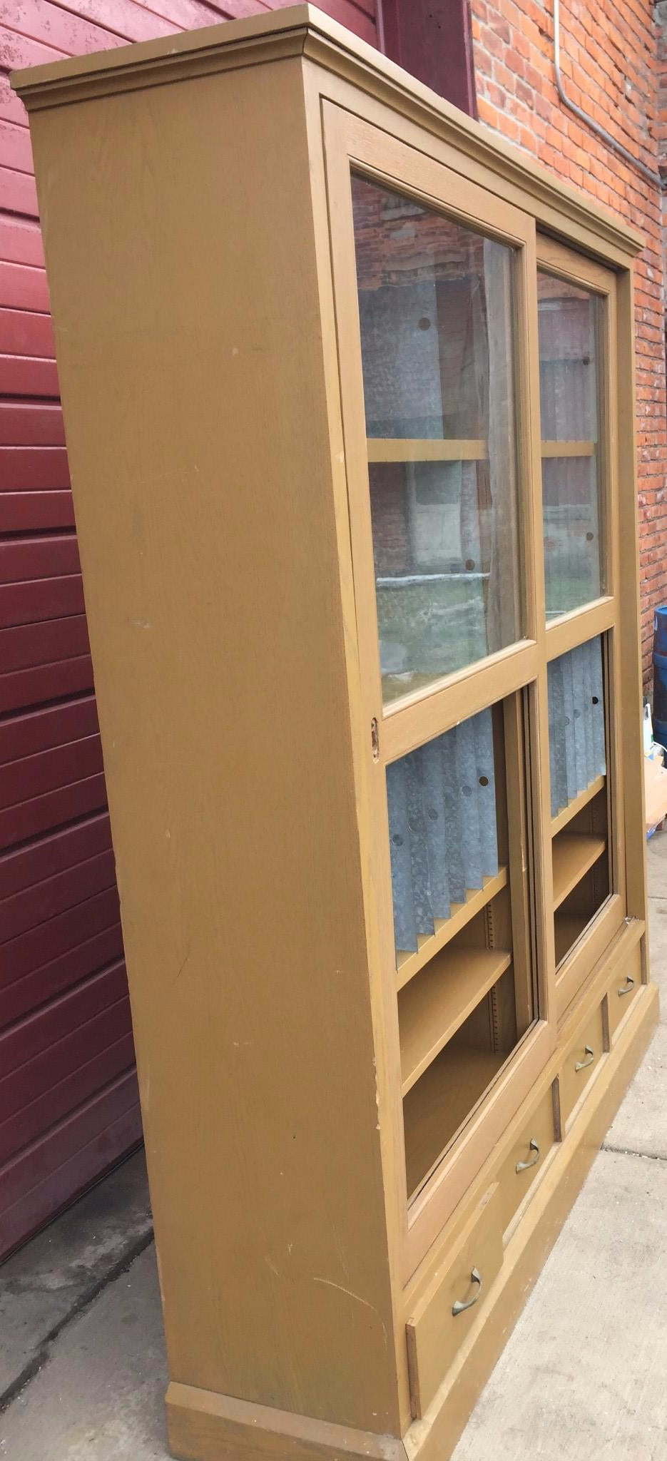 ARTS & CRAFT OAK ADJUSTABLE CUBBYHOLE BOOKCASE SHELF 70h x 68w x 15.75d LAB HOME