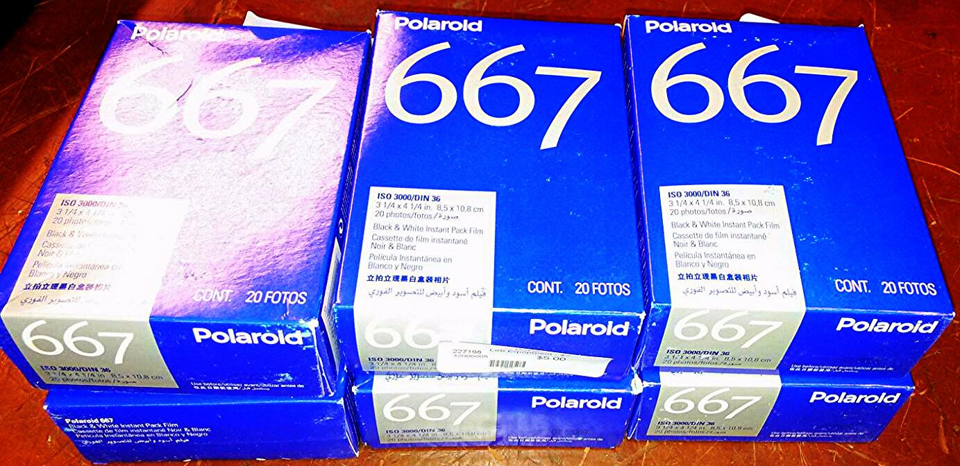 6 POLAROID B&W FILM 667 BRAND NEW OLD STOCK INSIDE ORIGINAL BOX EXPIRED 2009