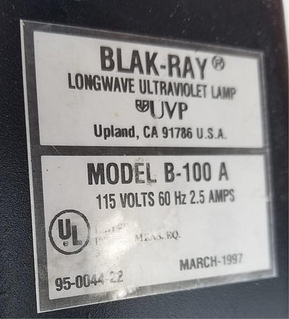 ANALYTIK JENA BLAK-RAY B-100A LONGWAVE UV LAMP ULTRAVIOLET FLUORESENCE FREE SHIP