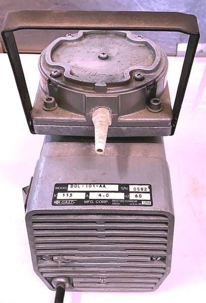 GAST DOA-P101-AA DIAPHRAGM VACUUM PUMP OIL-LESS 0.52cfm AIRCOMPRESSOR WATCHVIDEO