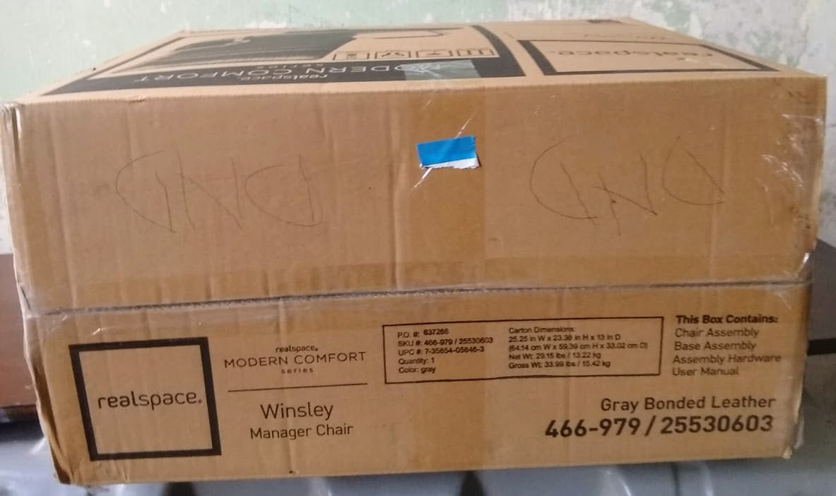 New In Box REALSPACE MODERN COMFORT WINSLEY MANAGER CHAIR FREE SHIP