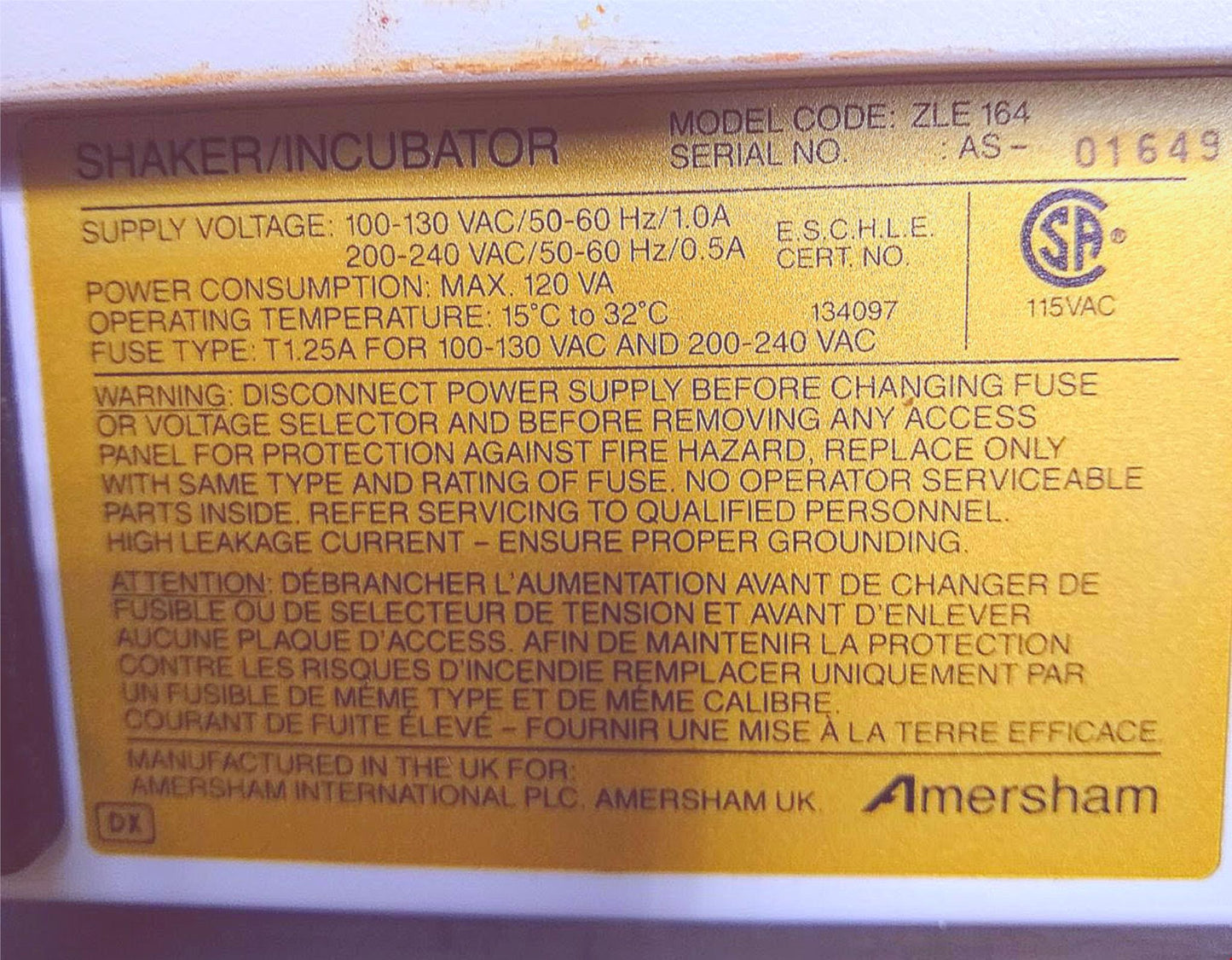 VWR AMERSHAM KODAK LIFE SCIENCE ZLE 164 MICROPLATE INCUBATOR SHAKER FREE SHIP