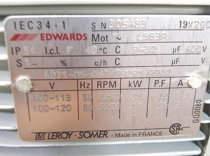 NEVER USED EDWARDS E2M1.5 HP VACUUM PUMP FREE SHIPPING WATCH VIDEO