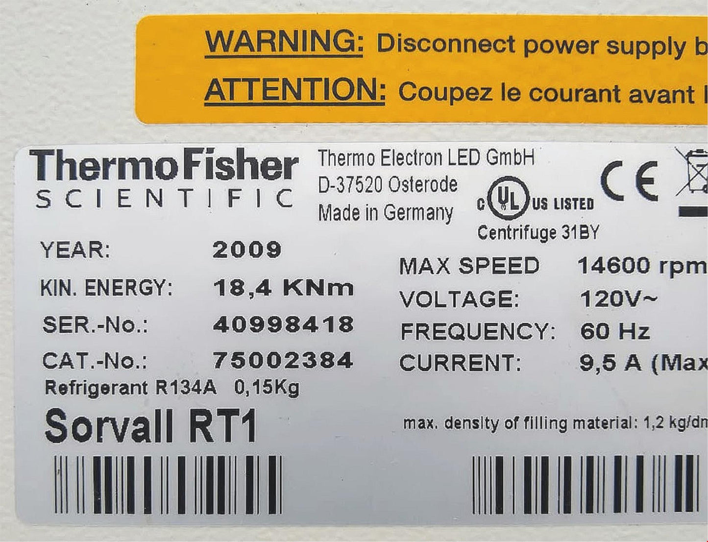 REFURBISHED THERMO SORVALL RT1 REFRIGERAT CENTRIFUGE 7BUCKET T41ROTOR WATCHVIDEO