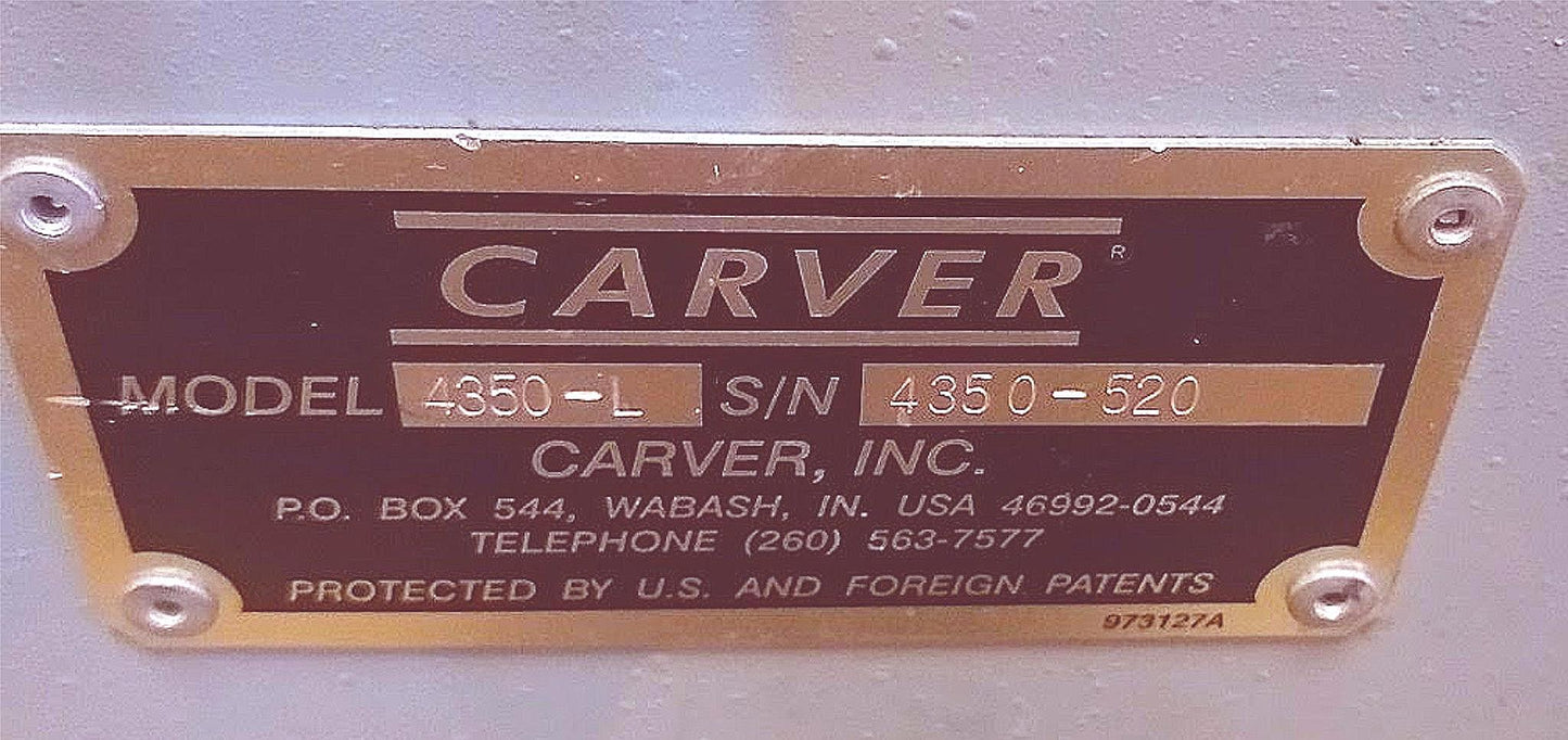 CARVER 12 TON 4350-L BENCHTOP PRESS FREE SHIP