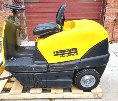 KARCHER KM 100 / 100R RIDE ON SWEEPER with CHARGER & NO BATTERIES FREE SHIPPING