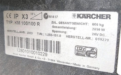 KARCHER KM 100 / 100R RIDE ON SWEEPER with CHARGER & NO BATTERIES FREE SHIP