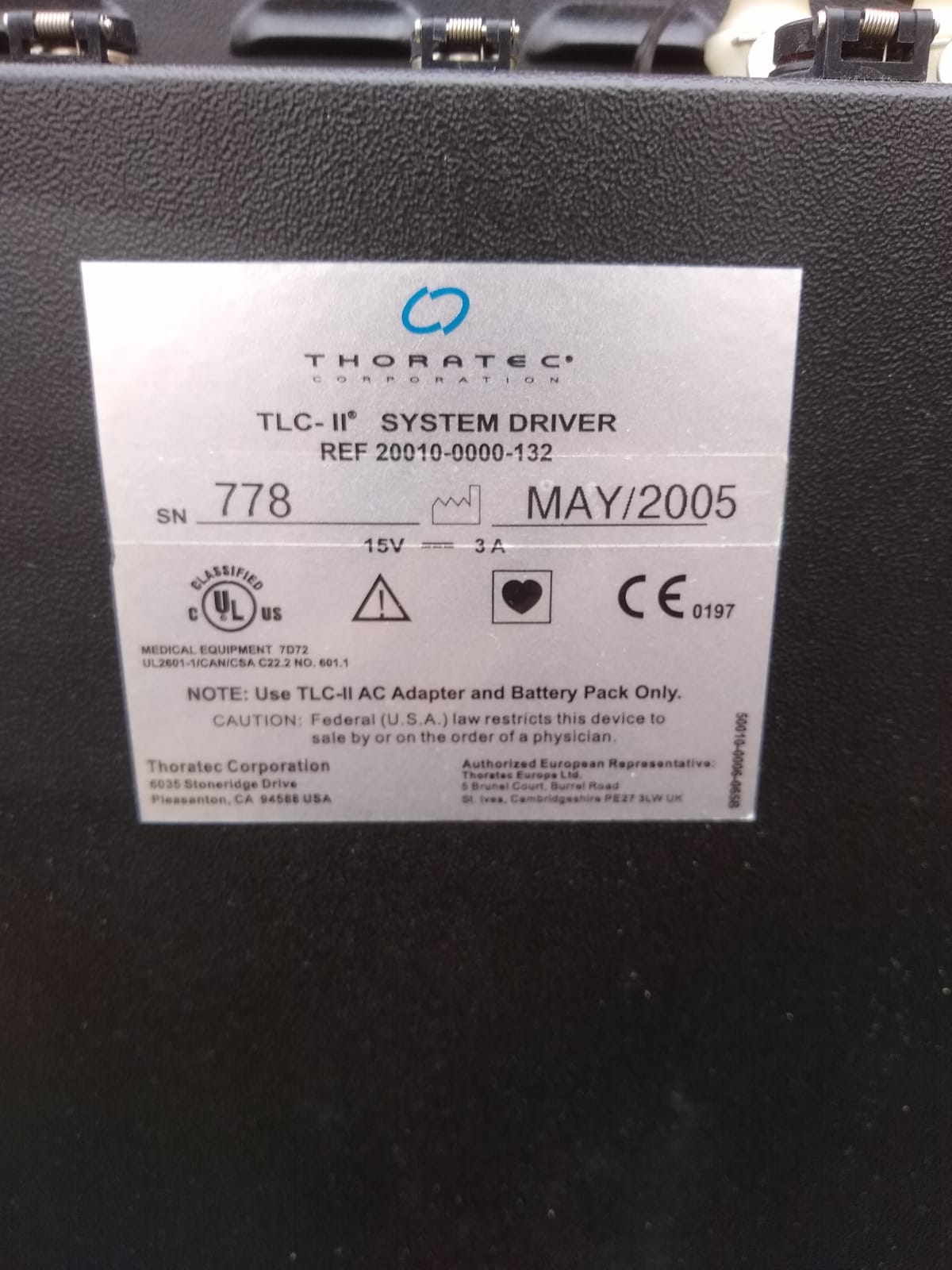 Thoratec TLC-II Portable Heart Pump Driver FREE SHIP