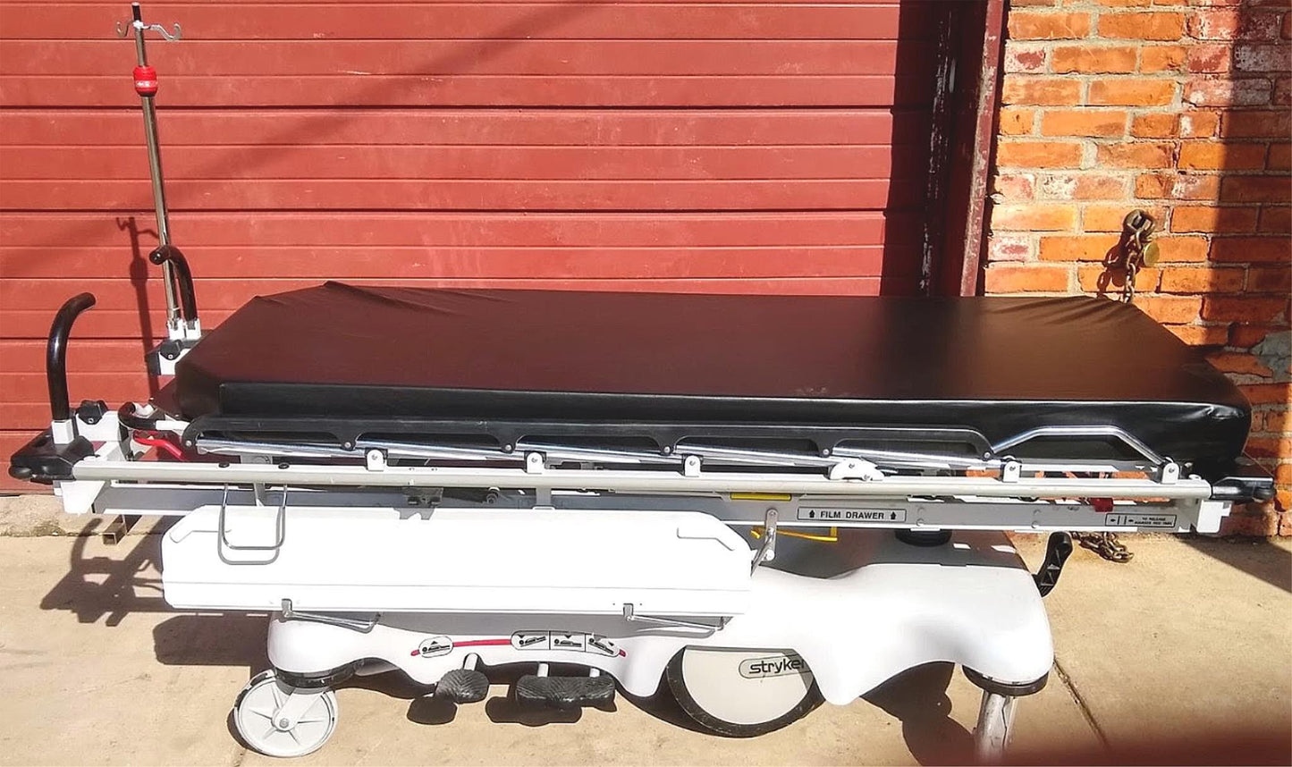 STRYKER 1020 BIG WHEEL HOSPITAL X-RAY CART IMAGING TRAUMA STRETCHER PAD FREESHIP