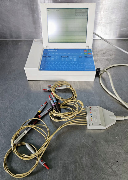 100%WARRANTY SCHILLER CARDIOVIT AT-10 ECG MACHINE w/10 LEAD WATCHVIDEO FREE SHIP