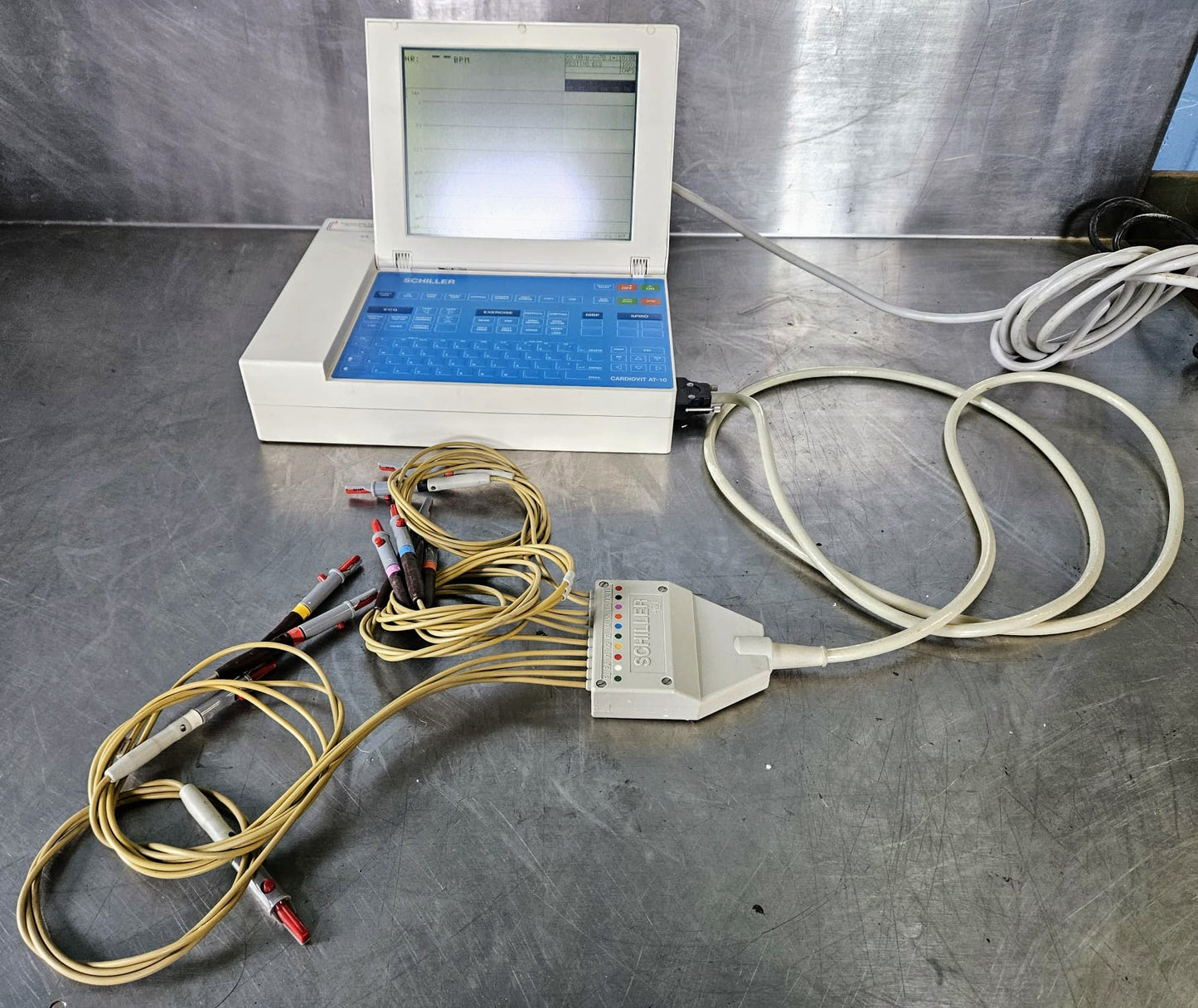 100%WARRANTY SCHILLER CARDIOVIT AT-10 ECG MACHINE w/10 LEAD WATCHVIDEO FREE SHIP