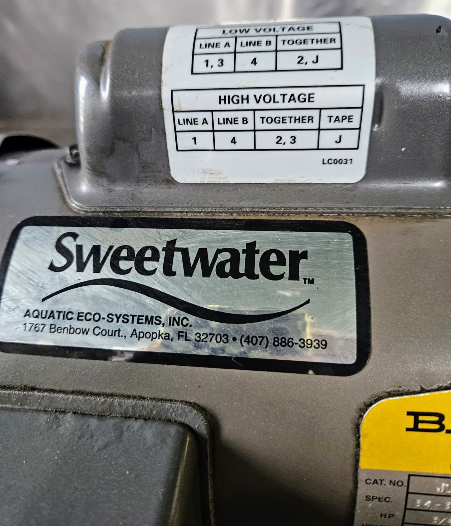 SWEETWATER PENTAIR WATER PUMP BALDOR CA JL3506A 3/4HP MOTOR WATCH VIDEO FREESHIP