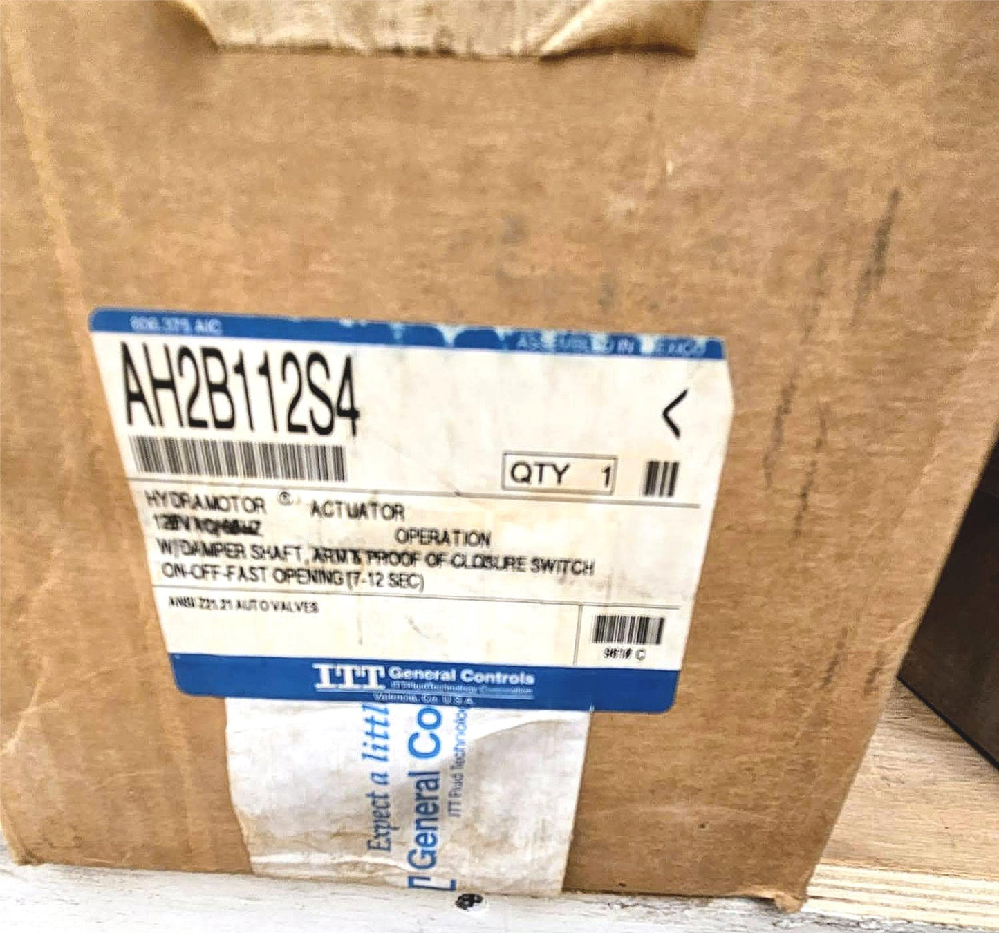 90DAYWARRANTY ITT ASCO AH2B112S4 HYDRAMOTOR GAS VALVE DAMPER SHAFT ARM FREE SHIP