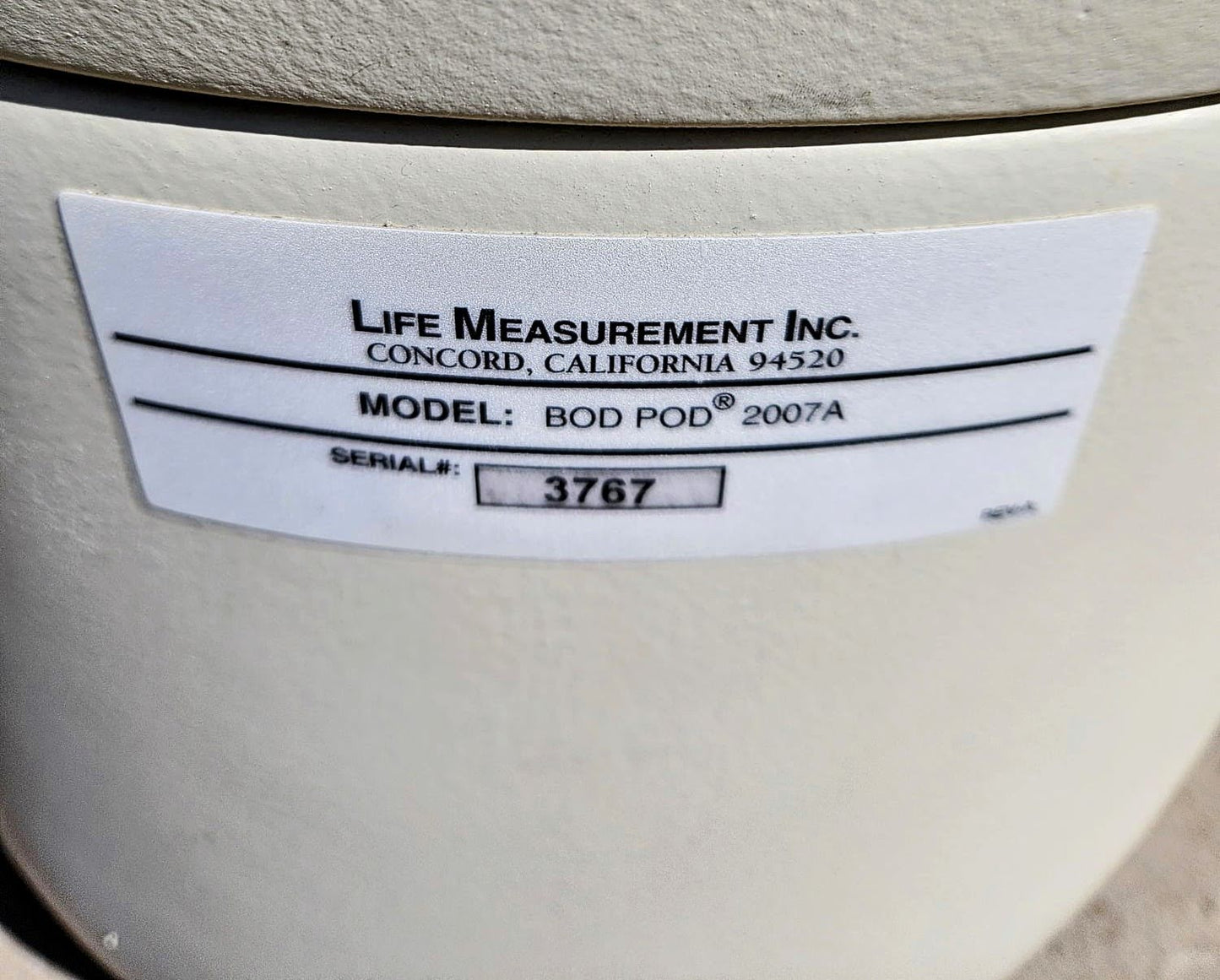 LIFE MEASUREMENT BIOLECTRIC COSMED BOD POD® 2007A PLETHYSMOGRAPH 90-DAY-WARRANTY