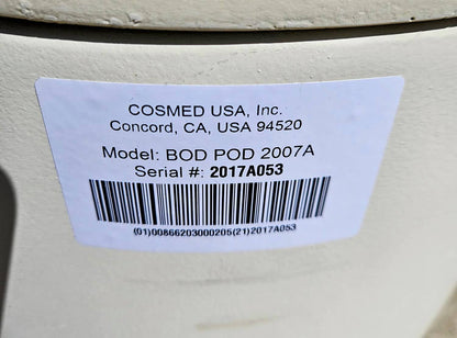 LIFE MEASUREMENT BIOLECTRIC COSMED BOD POD® 2007A PLETHYSMOGRAPH 90-DAY-WARRANTY