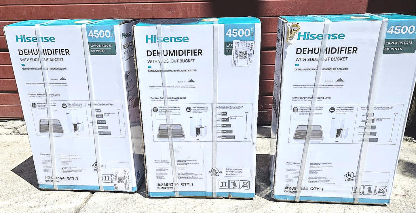 BRAND NEW HISENSE ENERGY STAR 50 PINT 3-SPEED DEHUMIDIFIER 4500SquFeet FREE SHIP