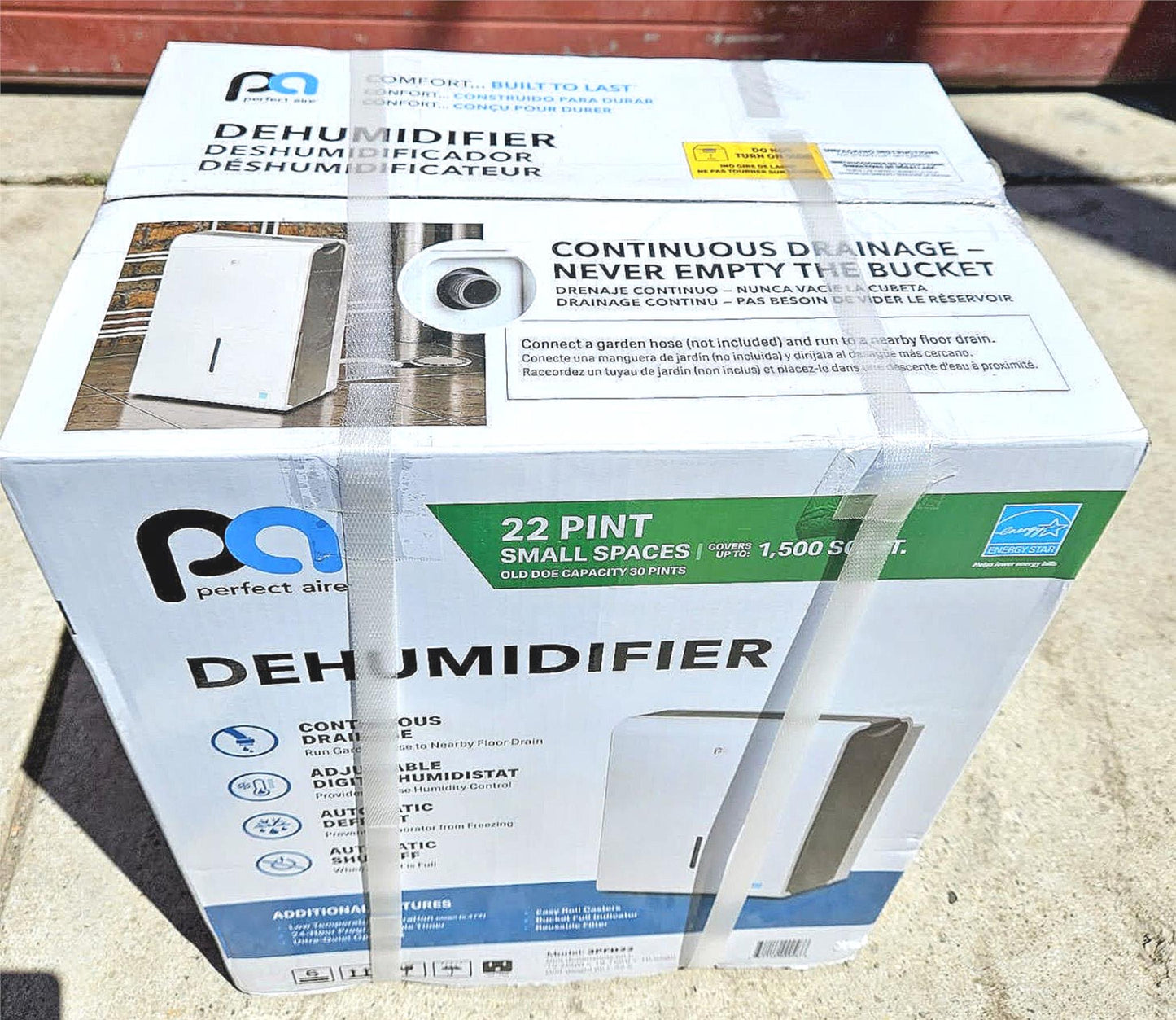 BNEW PERFECT AIRE 3PFD22 ENERGYSTAR 22PINT DEHUMIDIFIER 1500Square Feet FREESHIP