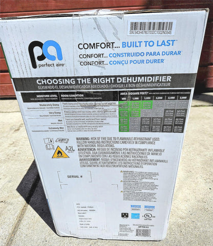BNEW PERFECT AIRE 3PFD22 ENERGYSTAR 22PINT DEHUMIDIFIER 1500Square Feet FREESHIP