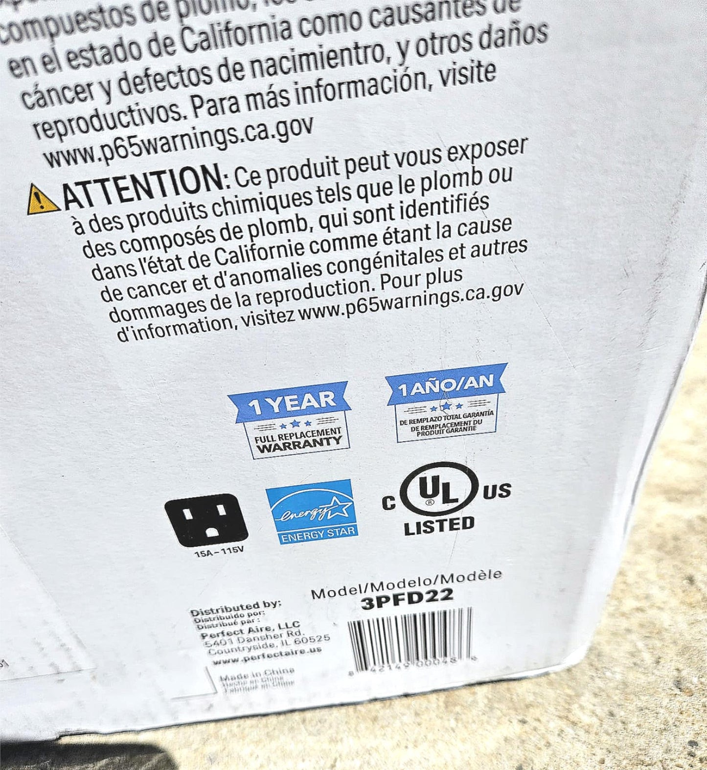 BNEW PERFECT AIRE 3PFD22 ENERGYSTAR 22PINT DEHUMIDIFIER 1500Square Feet FREESHIP