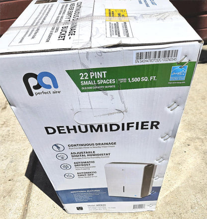 BNEW PERFECT AIRE 3PFD22 ENERGYSTAR 22PINT DEHUMIDIFIER 1500Square Feet FREESHIP