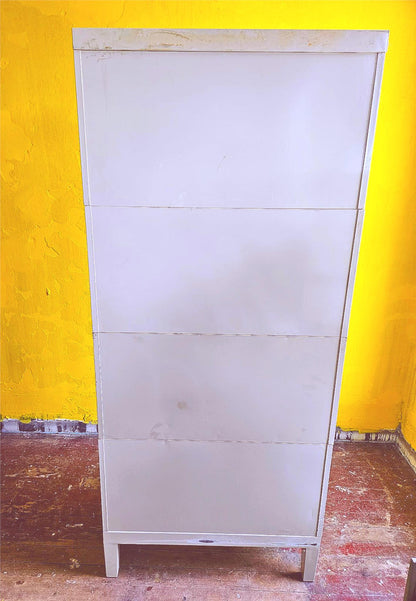 VINTAGE METAL BARRISTER 4 STACK SHELVES GLASS DOORS 13".25 x 33" x 75" FREE SHIP