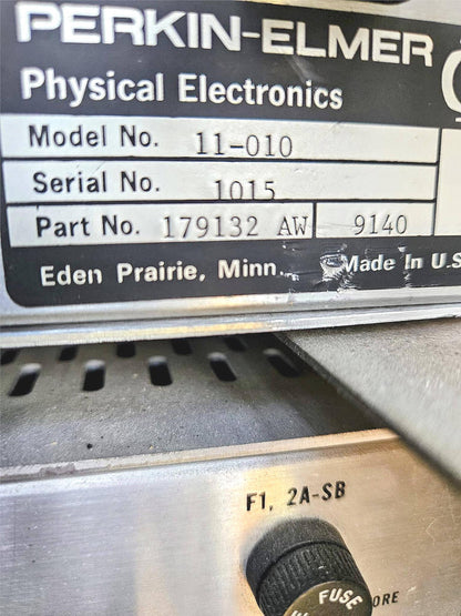 PERKIN-ELMER ULTRA HIGH VACUUM 32-100 / 11-010 ION ELECTRON CHROMATOGRAPH SYSTEM