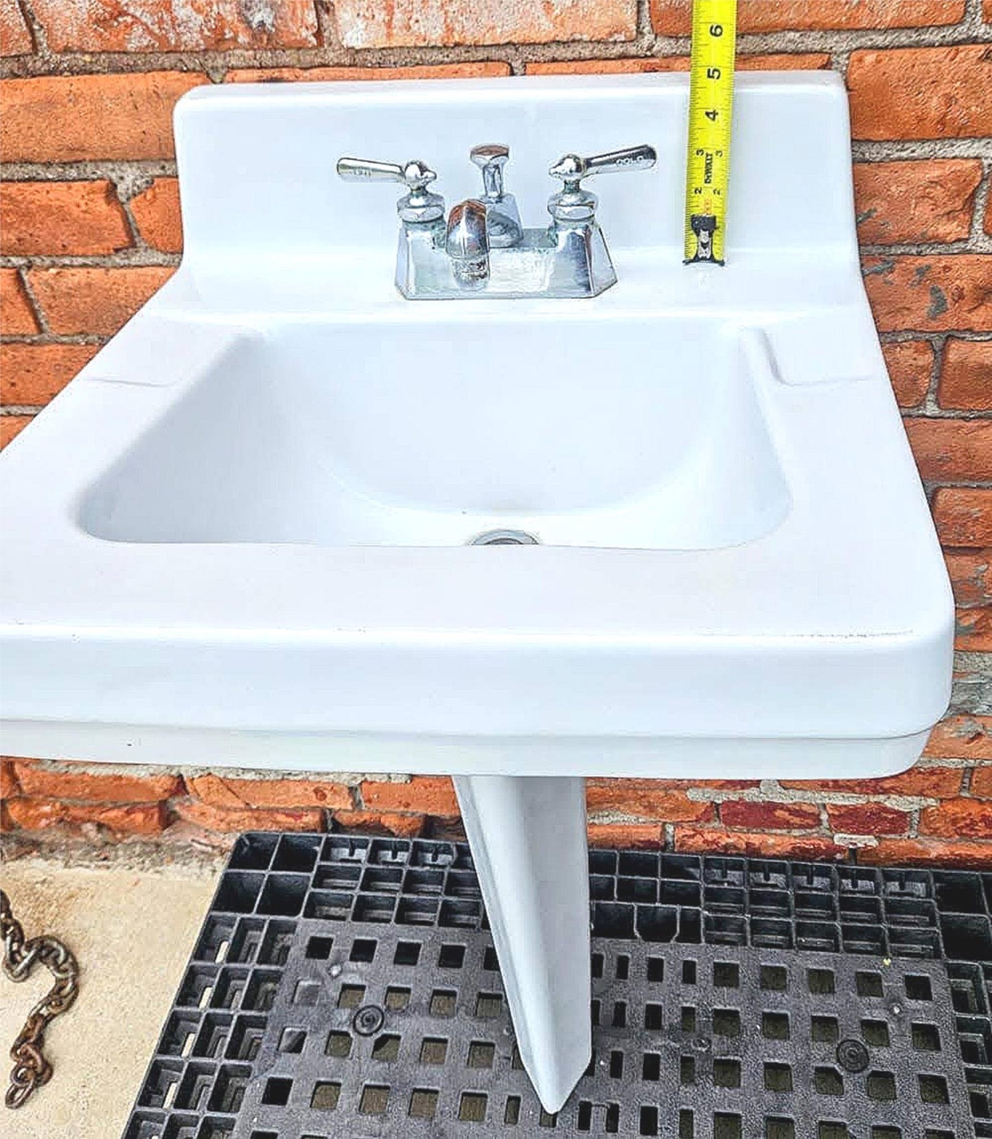 RECLAIMED VINTAGE ART DECO CRANE NORWICH PEG-LEG PEDESTAL FAUCET SINK FREE SHIP