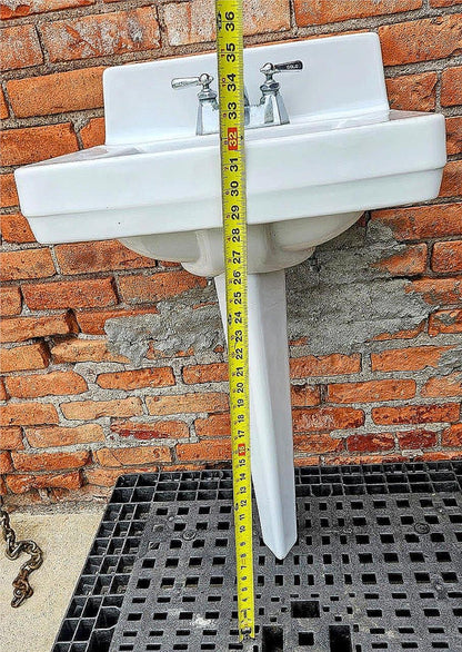 RECLAIMED VINTAGE ART DECO CRANE NORWICH PEG-LEG PEDESTAL FAUCET SINK FREE SHIP
