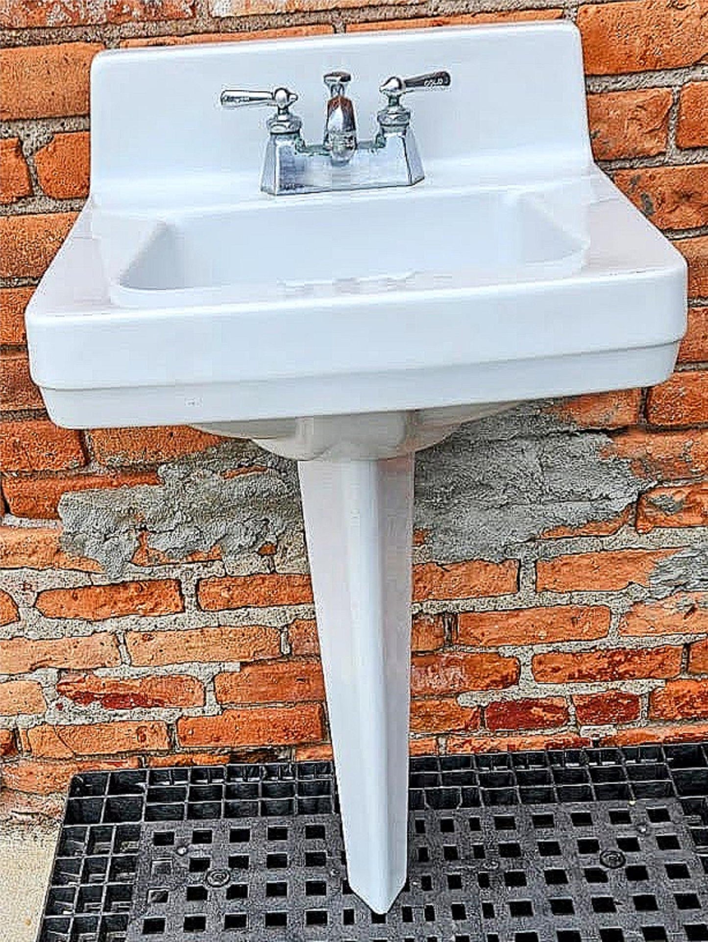 RECLAIMED VINTAGE ART DECO CRANE NORWICH PEG-LEG PEDESTAL FAUCET SINK FREE SHIP