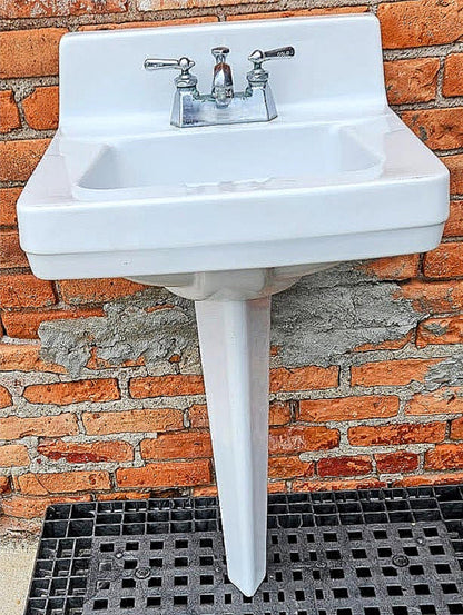 RECLAIMED VINTAGE ART DECO CRANE NORWICH PEG-LEG PEDESTAL FAUCET SINK FREE SHIP