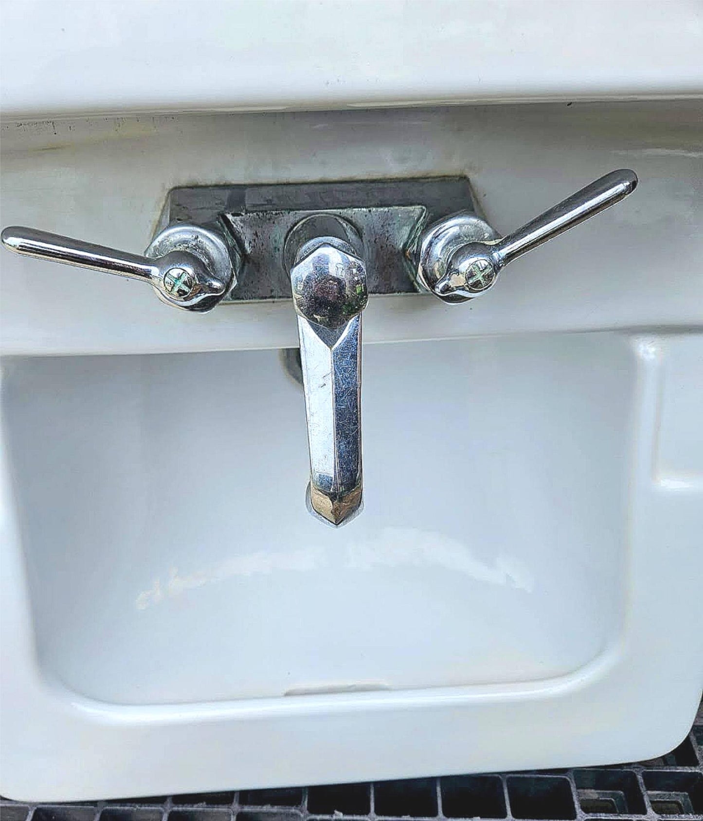 RECLAIMED VINTAGE ART DECO CRANE NORWICH PEG-LEG PEDESTAL FAUCET SINK FREE SHIP