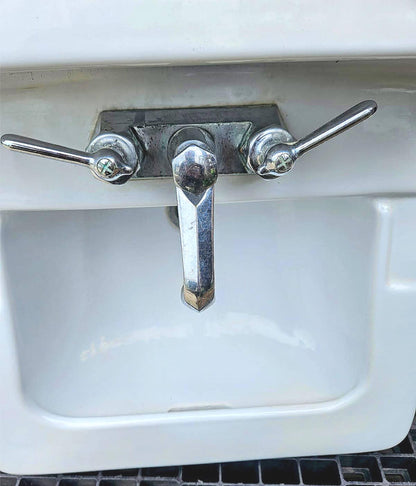 RECLAIMED VINTAGE ART DECO CRANE NORWICH PEG-LEG PEDESTAL FAUCET SINK FREE SHIP