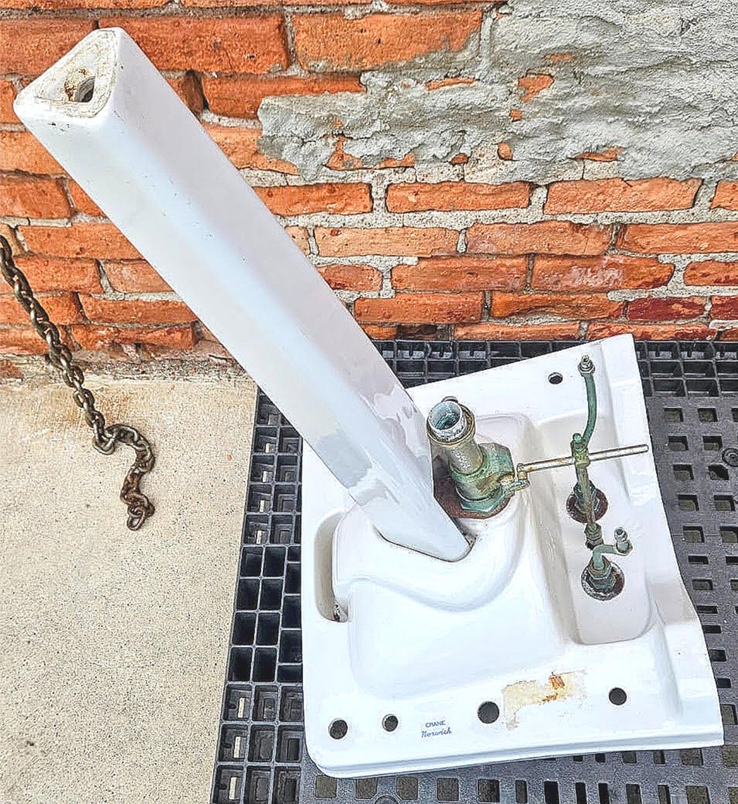 RECLAIMED VINTAGE ART DECO CRANE NORWICH PEG-LEG PEDESTAL FAUCET SINK FREE SHIP