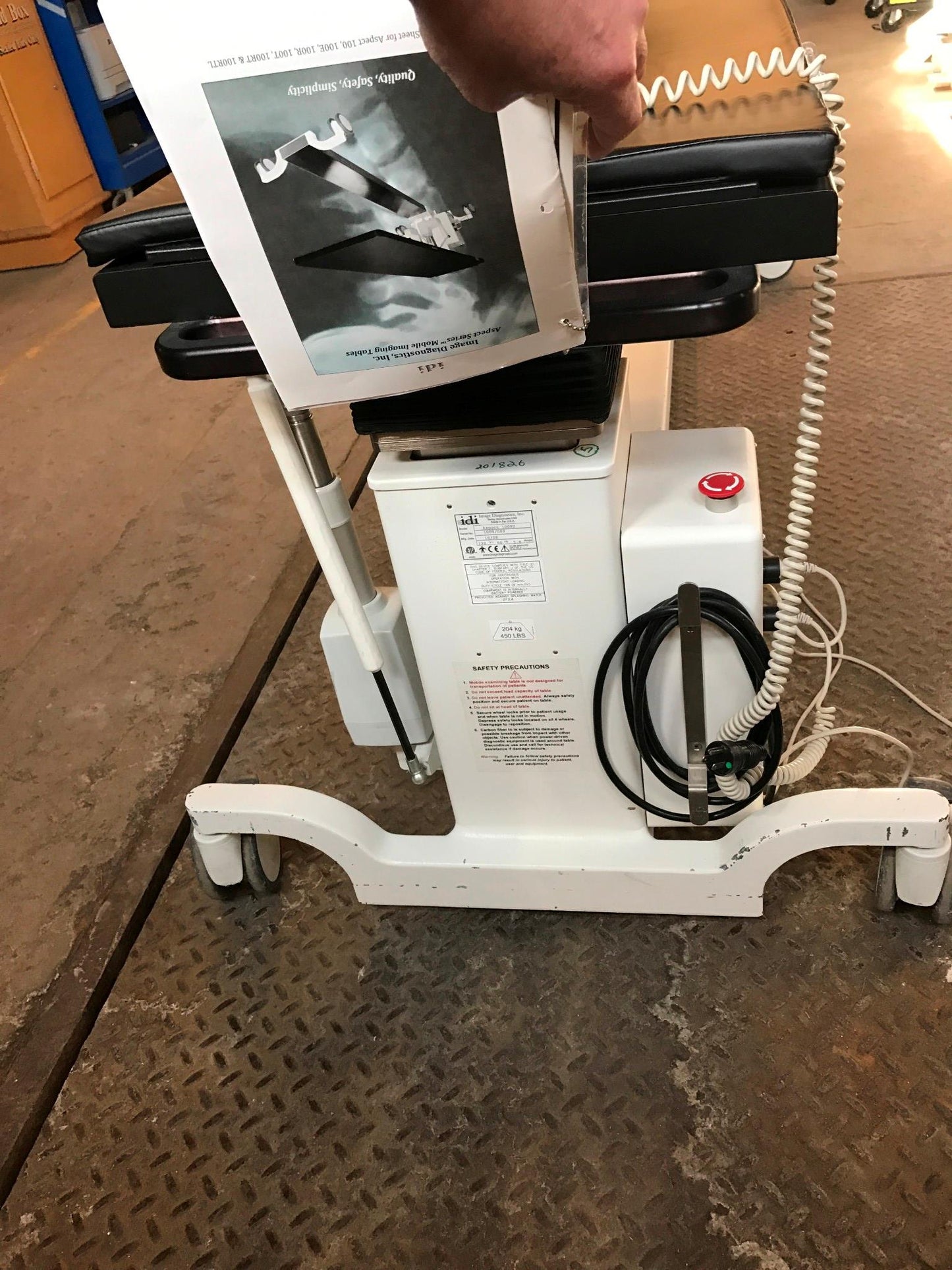 IDI ASPECT 100RT X-Ray CArm HI-LO IMAGING EXAM TABLE FOOT HAND REMOTE WATCHVIDEO