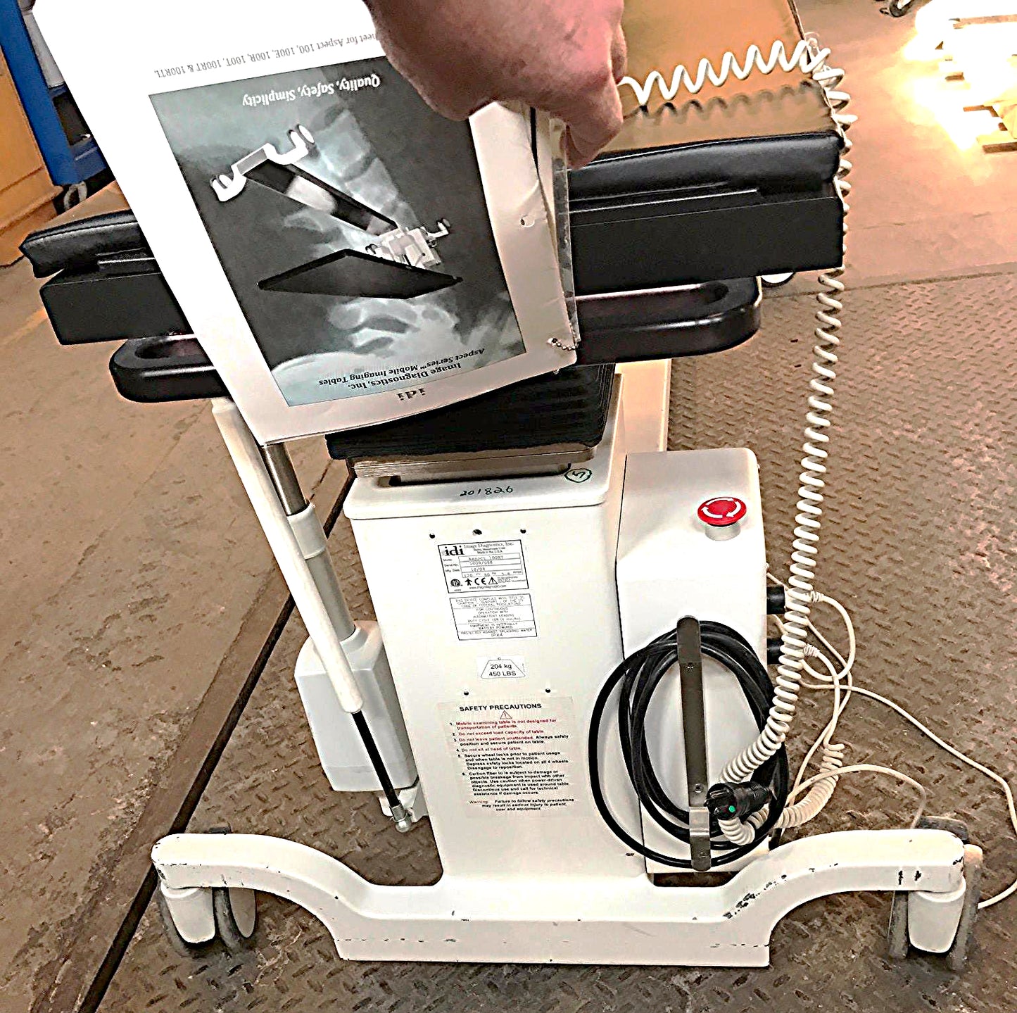 IDI ASPECT 100RT X-Ray CArm HI-LO IMAGING EXAM TABLE FOOT HAND REMOTE WATCHVIDEO