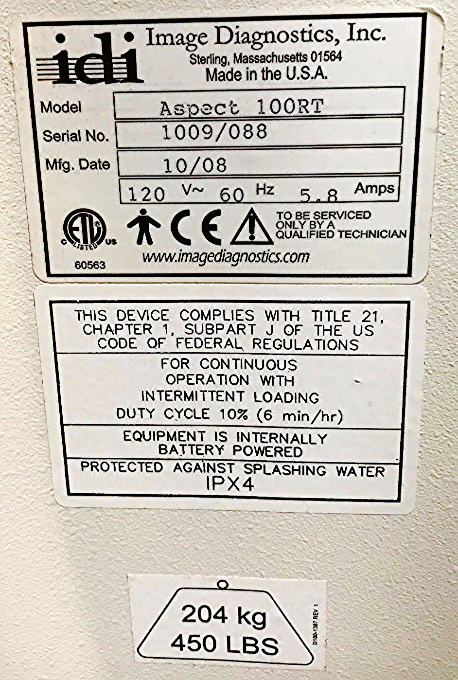 IDI ASPECT 100RT X-Ray CArm HI-LO IMAGING EXAM TABLE FOOT HAND REMOTE WATCHVIDEO