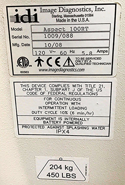 IDI ASPECT 100RT X-Ray CArm HI-LO IMAGING EXAM TABLE FOOT HAND REMOTE WATCHVIDEO